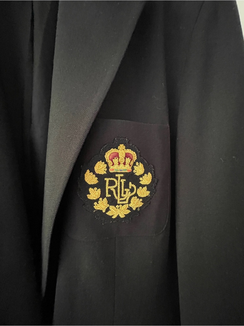 Ralph Lauren Black Blazer with Gold Logo Label - Picture 2 of 5